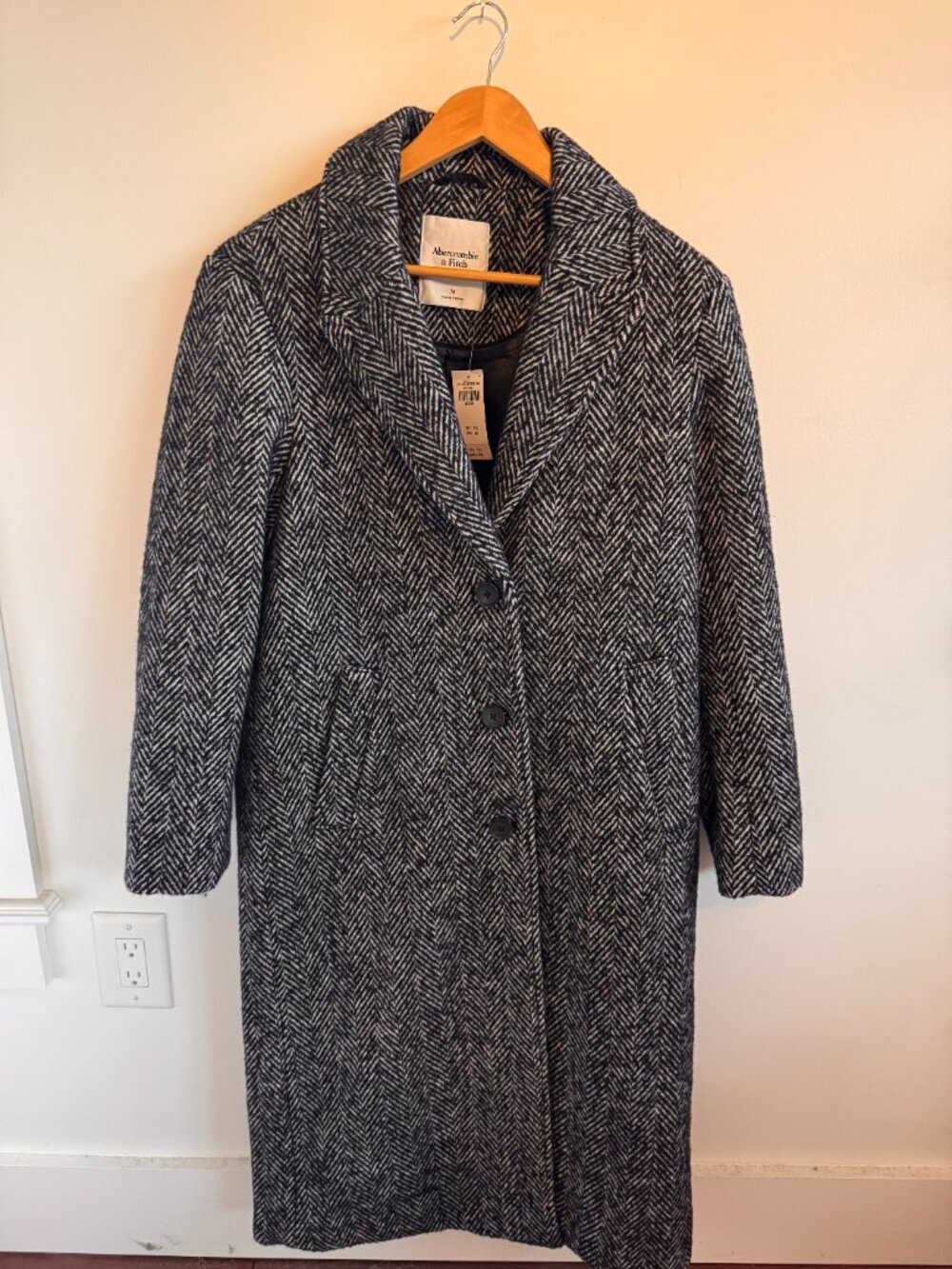 Timeless! Abercrombie & Fitch Herringbone Maxi Coat - Picture 3 of 9